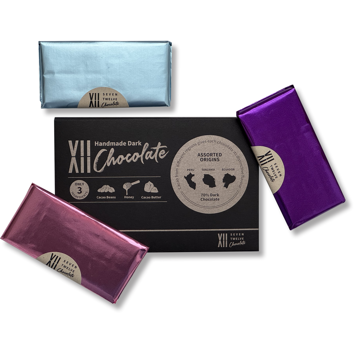 Seven Twelve Chocolate - Assorted 3 Bars