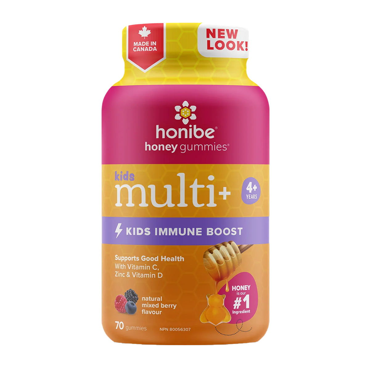 Kids Multivitamin + Immune Boost - 70 Honey Gummies