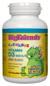 Kids Chewable Vitamin D3 400 IU - 250 Chewable Tablets