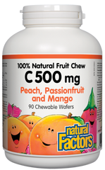 Vitamin C 500 mg - 100% Natural 90 Chewable Wafers