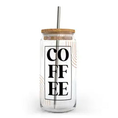Coffee Glass Can with Bamboo Lid
