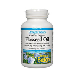 Organic Cold Pressed Flaxseed Oil 1000 mg - 90 softgels